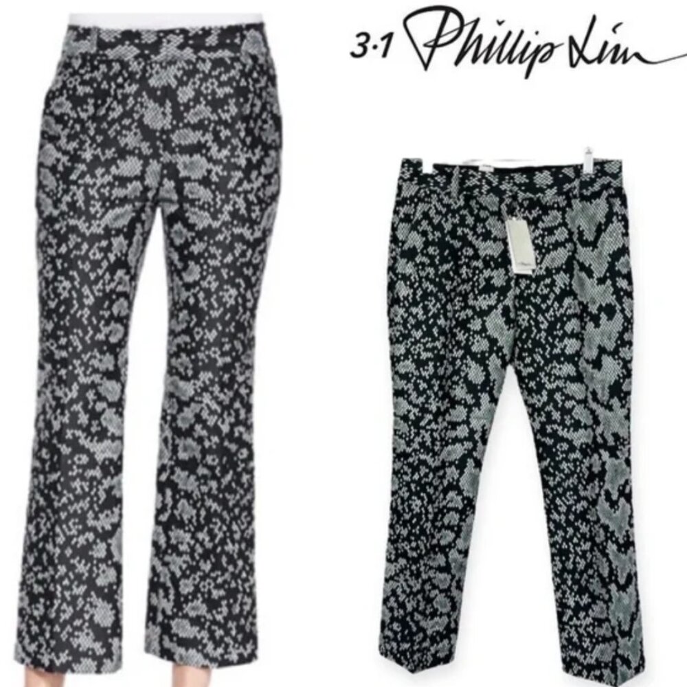 Phillip Lim snake print cropped flare pants - size 0